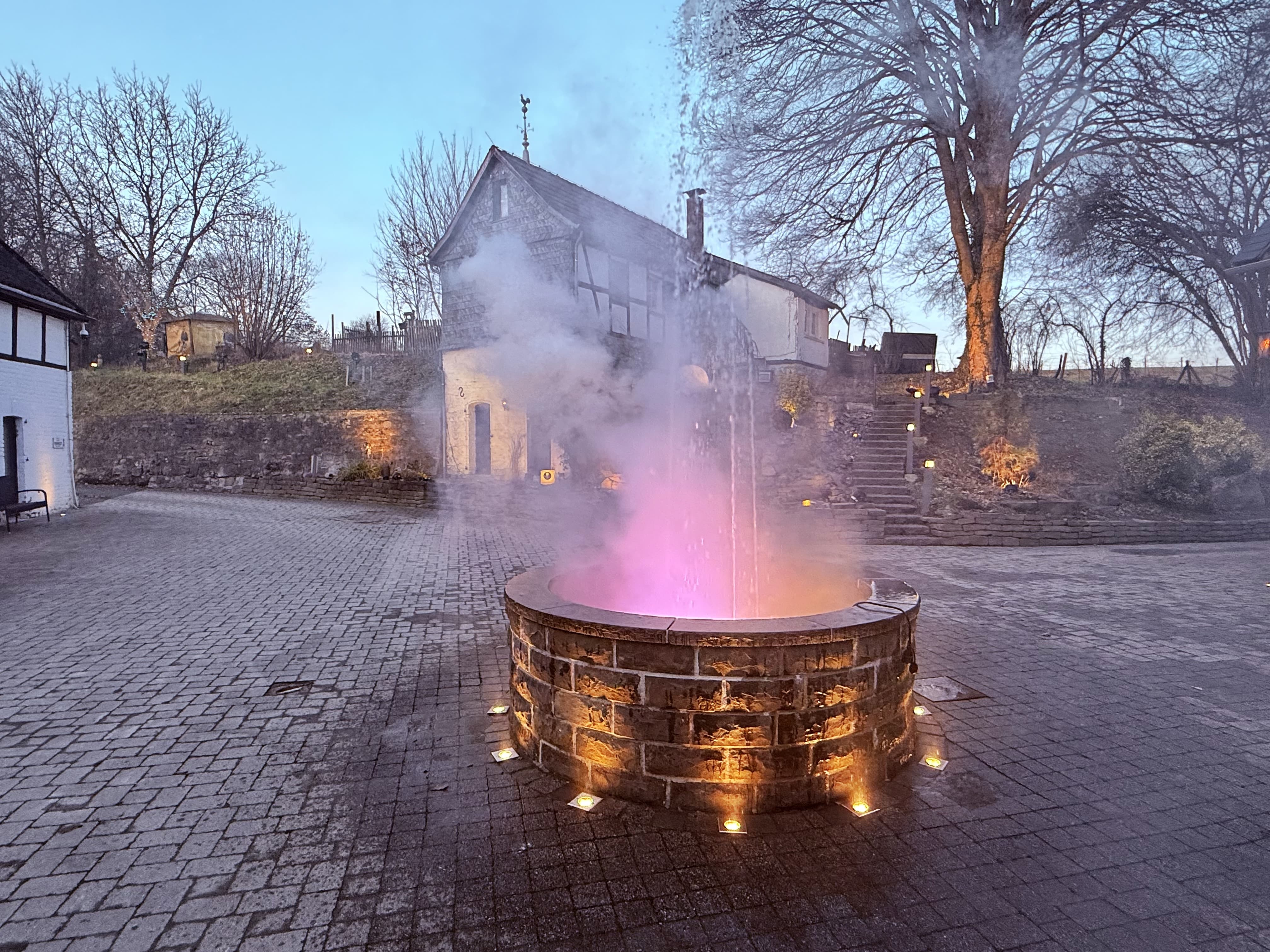 Nachtwirkung im Lichtergarten – professionelle Gartenbeleuchtung bei Dunkelheit